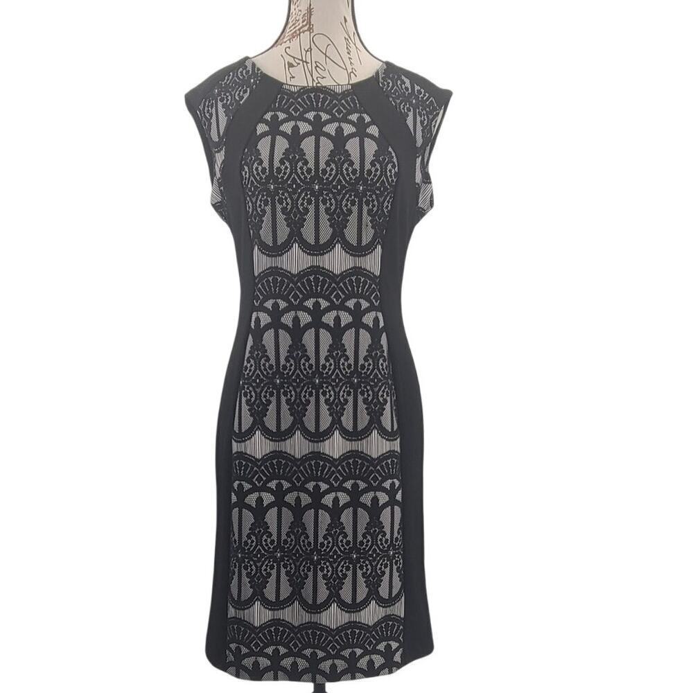 RN studio lace detail gothic vibes black dress Size 4 Office dark feminine event